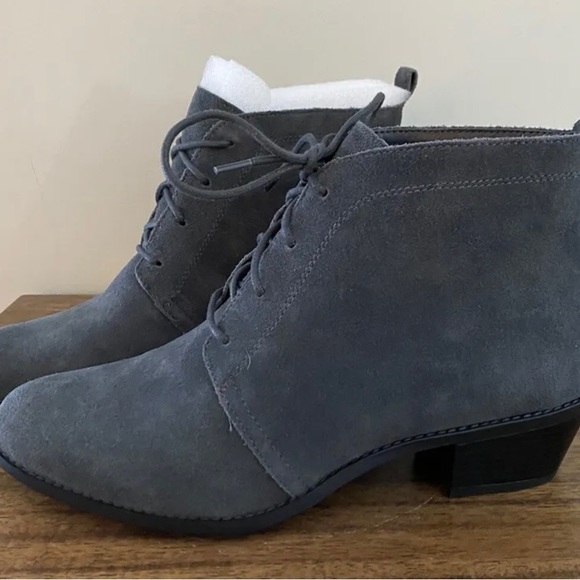 Vionic Orthaheel Women Suede Lace-up Ankle Boots - Andi - Charcoal - Size 10 NEW - Picture 3 of 9